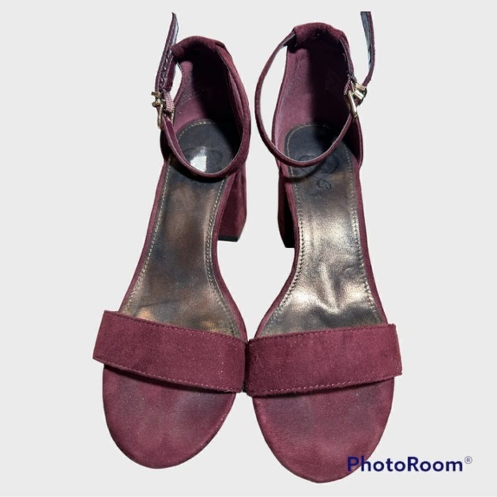 143 Girl Wine Suede Block Heel‎